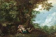 unknow artist Extensive Wooded Landscape with Cephalus and Procris painting